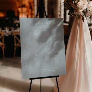 Poster Plan de table de mariage alphabétique minimaliste