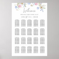 Plan de table de mariage aux fleurs sauvages viole