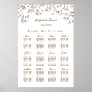 Poster Plan de table de mariage avec Baby's Breath séchée
