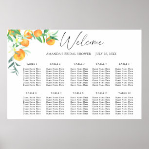 Poster Plan de table de mariage CITRON aquarelle