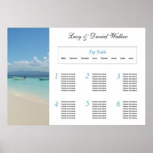 Poster Plan de table de mariage de destination