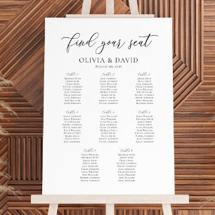 Poster Plan de table de mariage élégant 8 tables