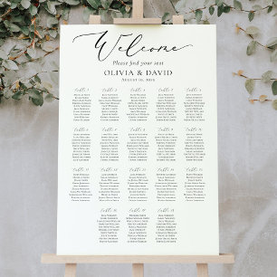 Poster Plan de table de mariage élégant avec 18 tables