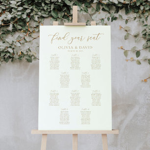 Poster Plan de table de mariage élégant Script 10 Tables