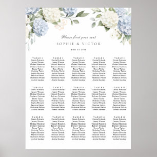 Poster Plan de table de mariage Floral Hydrangea 15