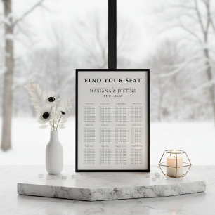Poster Plan de table de mariage hivernal minimaliste édit
