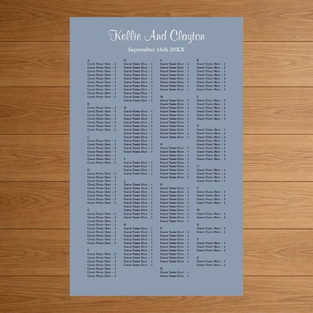 Poster Plan de table de mariage pour 200 personnes avec C (Créateur téléchargé)