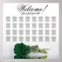 Plan de table de mariage vert émeraude rose 32 pla