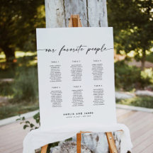 Plan de table élégant pour 6 tables des personnes