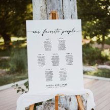 Plan de table élégant pour 7 tables des personnes