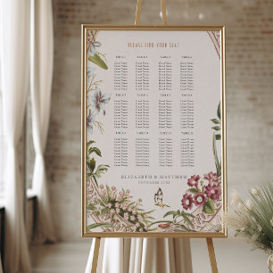 Poster Plan de table Fleurs sauvages Mariage Vintage
