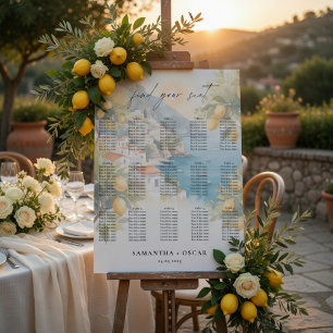 Poster Plan de table Mariage Citron Côte d'Amalfi