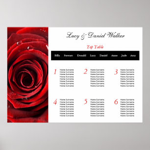 Poster Plan de table Mariage Red Rose