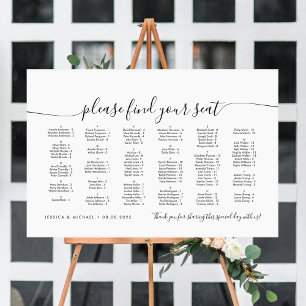 Poster Plan de table moderne alphabétique Trouvez votre s