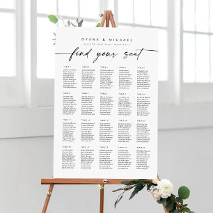 Poster Plan de table moderne pour 20 tables Trouvez votre