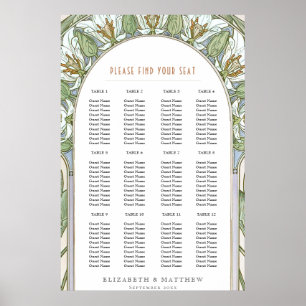 Poster Plan de table Oiseaux de Paradis Mariage Vintage