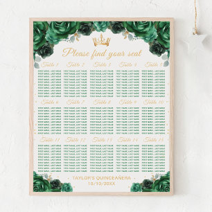 Poster Plan de table pour 15 tables de la Quinceañera de