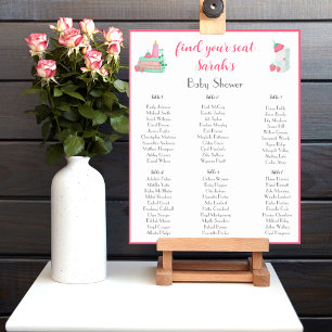 Poster Plan de table pour Baby Shower tenue de bébé frais