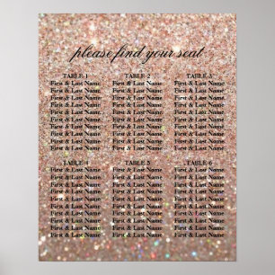 Poster Plan de table - Rose Gold Glit Fab