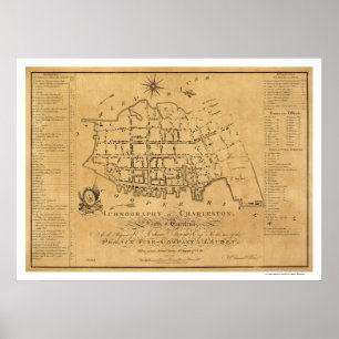 Poster Plan de ville de Sc de Charleston 1788