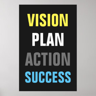 Poster Plan de vision Action Réussite Motivation