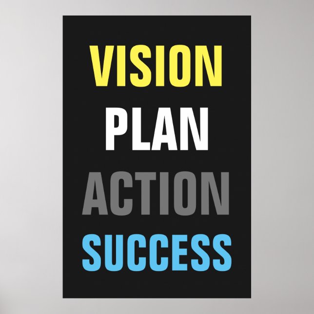 Poster Plan de vision Action Réussite Motivation (Devant)