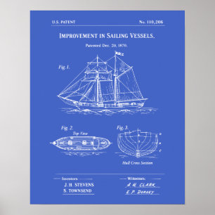 Poster Plan de voilier breveté