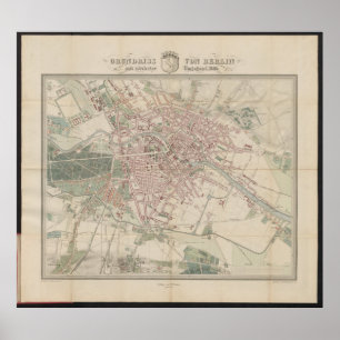 Poster Plan d'ensemble de Berlin, carte de ville historiq