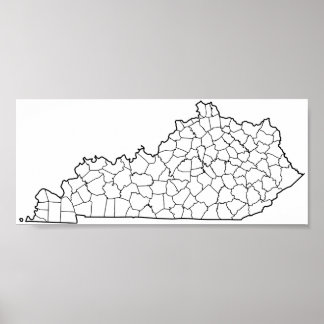 Poster Plan des comtés du Kentucky Blank