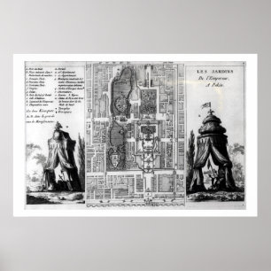 Poster Plan des jardins de l'empereur de Pékin, de