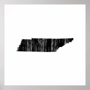 Poster Plan d'état du Tennessee en état de détresse