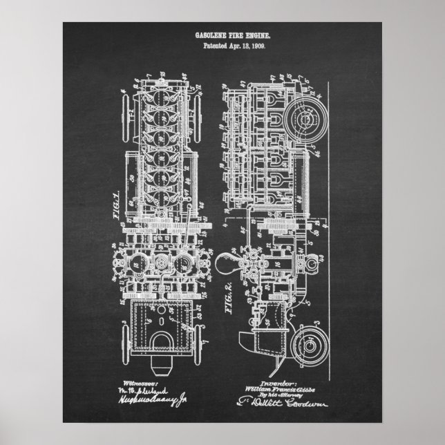 Poster Plan directeur du moteur d'incendie Brevet no 4 (Devant)