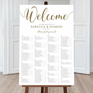 Poster Plan d'or de l'ordre alphabétique du mariage