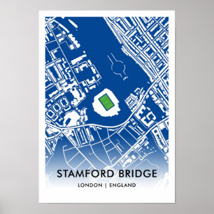 Poster Plan du stade de Stamford Bridge – Domicile de Che