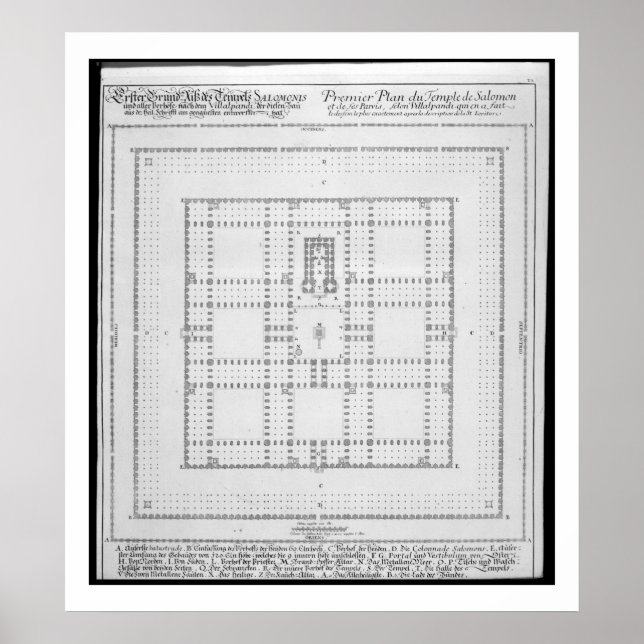 Poster Plan du Temple de Salomon, Jérusalem, de 'En (Devant)