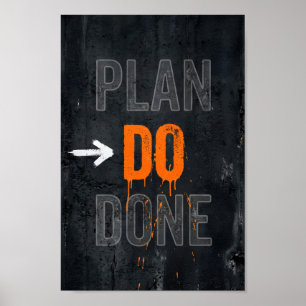 Poster Plan Faire Fait texte artistique de productivité m