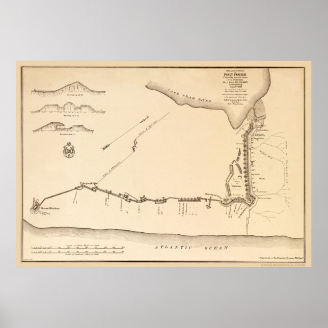 Poster Plan Fort Fisher (Devant)