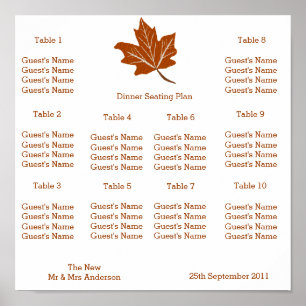 Poster Plan Mariage de conception d'automne