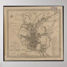 Plan vintage Nouveau et correct de la Ville de bai