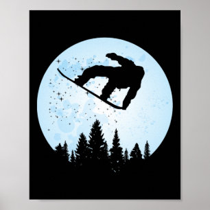 Poster Planche à neige Bigfoot Ski Drôle Sasquatch Ski