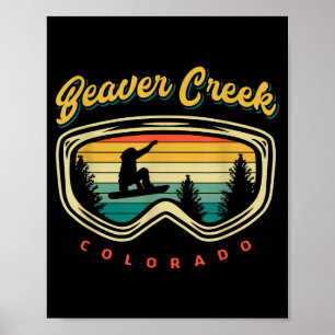 Poster Planche à neige couleur vintage de Beaver Creek Co