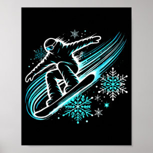 Poster Planche à neige drôle Planche à neige Planchiste à