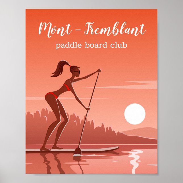 Poster Planche à pédales Bikini Fille Coucher de soleil E (Devant)