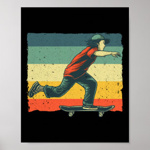 Poster Planche à roulettes cool pour hommes femmes garçon