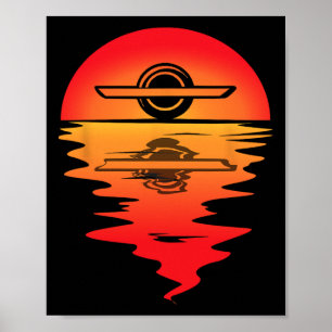 Poster Planche à roulettes électrique Vintage Sunset Onew