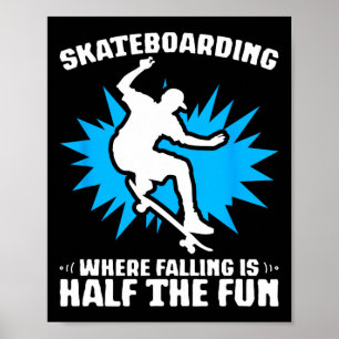 Poster Planche à roulettes Skateboard Tomber Planche Skat