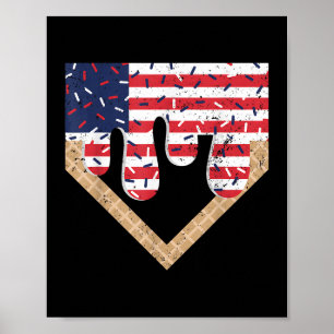 Poster Planche de baseball Boy Crème de glace Patriotique
