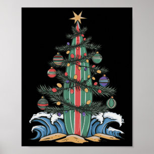 Poster Planche de surf Sapin de Noël _1