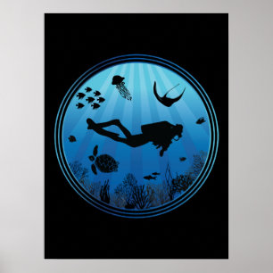 Poster Planche sous-marine