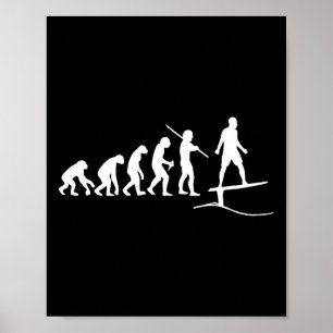 Poster Planches de surf drôles de Foils Evolution de surf
